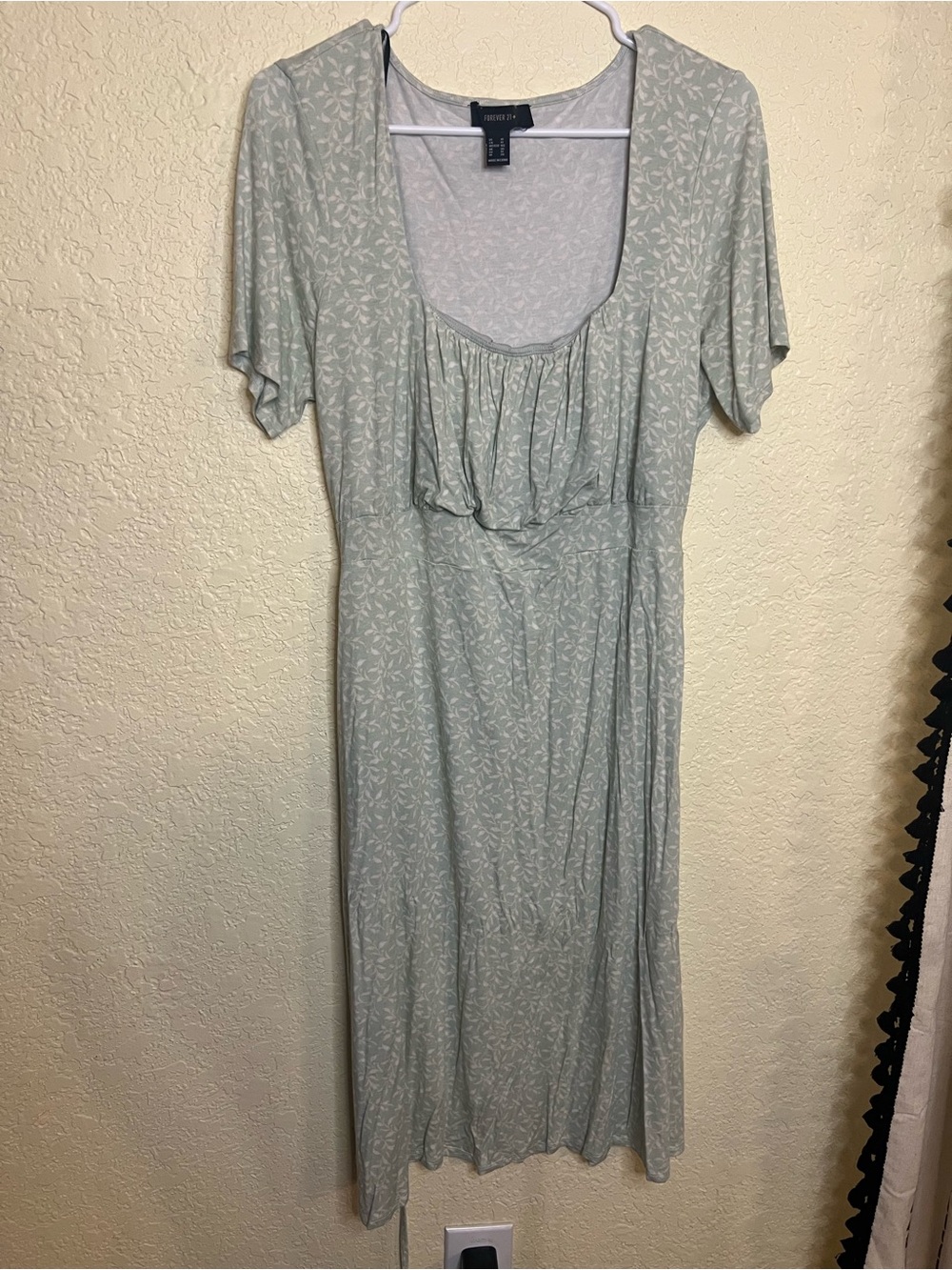 Sage Green Floral Midi Dress